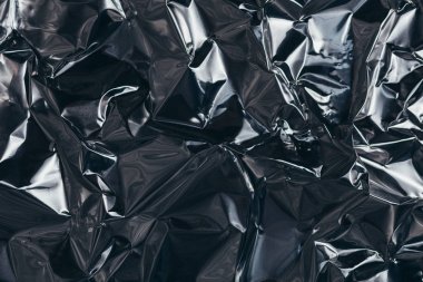 Tam kare buruşuk gümüş alüminyum folyo bir parça almak