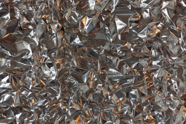 Tam kare buruşuk gümüş alüminyum folyo bir parça almak