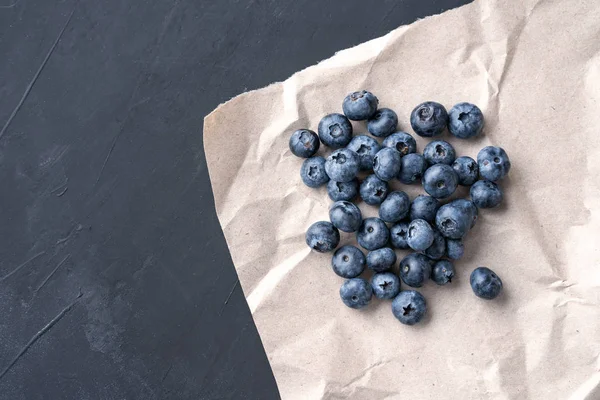 Blueberry antioxidáns szerves szuperétel a papír csomagolási koncepció az egészséges táplálkozás és a táplálkozás — Stock Fotó