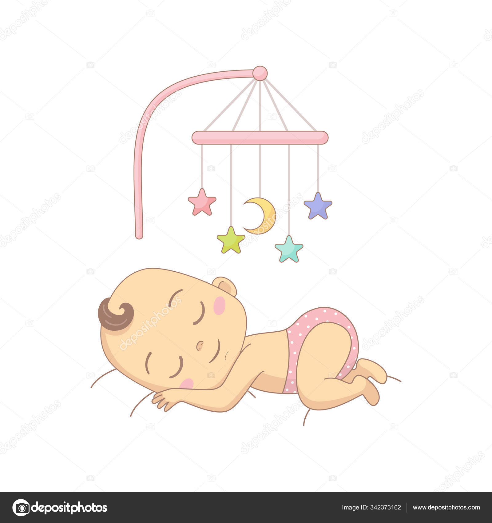 clipart de swaddle de bebê dormindo. bebê de sono fofo simples