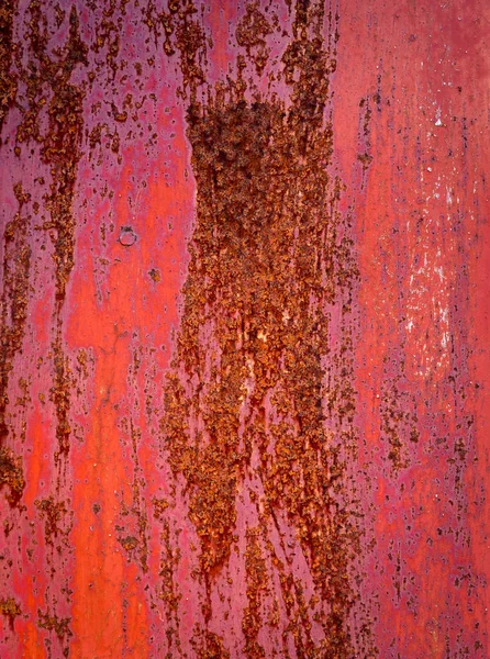 Abstrakter Roter Und Brauner Hintergrund Lackierte Und Korrodierte Metalltüren — Stockfoto