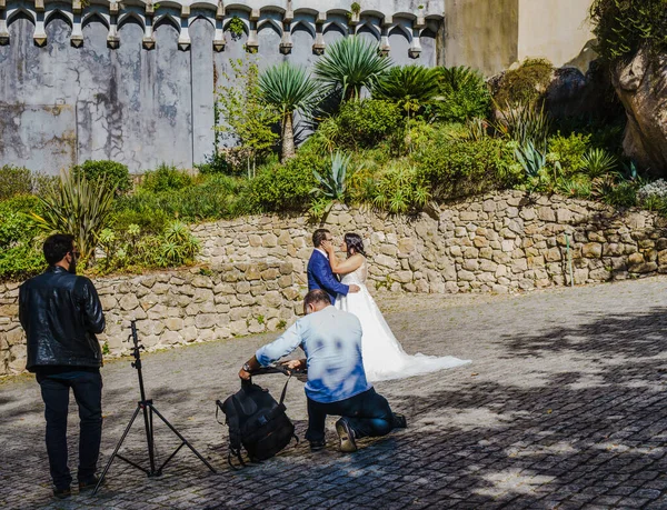 리스본 시트라 포르투갈 2019 궁전에 부부의 결혼식 — 스톡 사진
