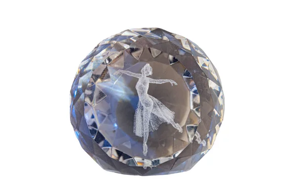 Kristallen Bol Met Lasergravure Van Ballerine Beeld Lasergraphics — Stockfoto