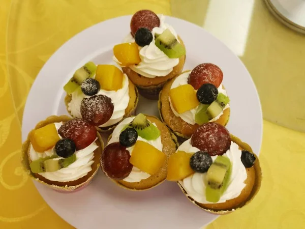 colorful fruit cup cake