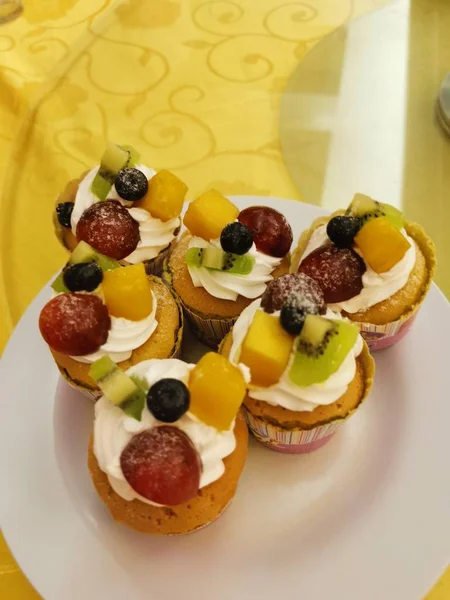 colorful fruit cup cake