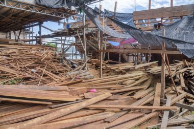 Asyalı tekne şantiyesinin çevresi