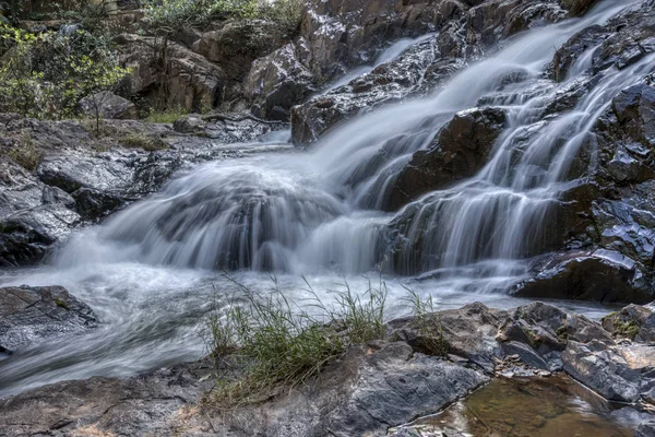 Freezing Waterfall Stream Flowing Photography — Stock Photo, Image