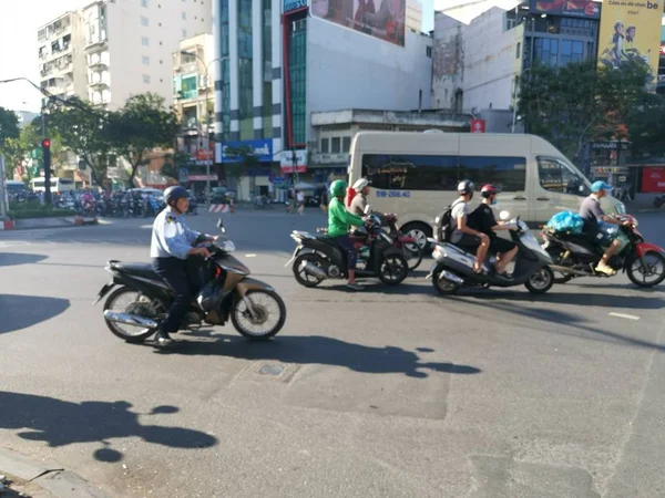 Chi Minh City Vietnam December 2019 Busy Street View Lots — 스톡 사진