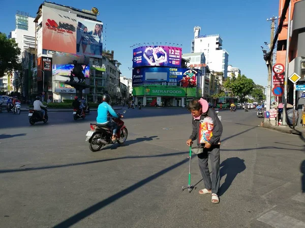 Chi Minh City Vietnam Diciembre 2019 Ocupada Vista Calle Muchos —  Fotos de Stock