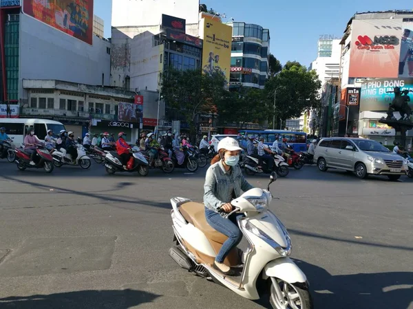 Chi Minh City Vietnam December 2019 Πολυσύχναστη Θέα Στους Δρόμους — Φωτογραφία Αρχείου