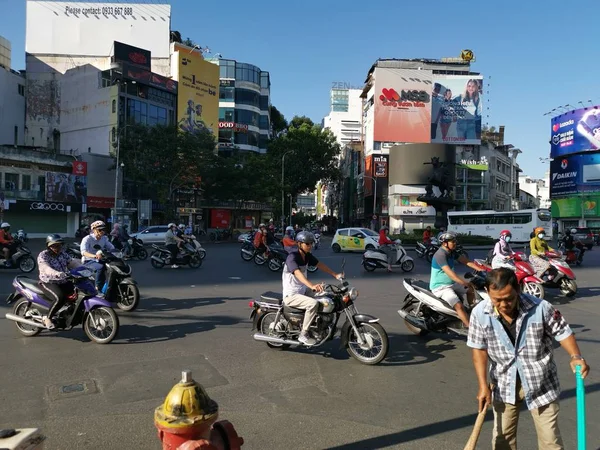 Chi Minh City Vietnam December 2019 Busy Street View Lots — 스톡 사진