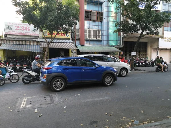 Chi Minh City Vietnam Diciembre 2019 Ocupada Vista Calle Muchos — Foto de Stock