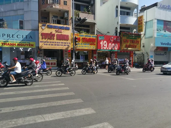 Cidade Chi Minh Vietnã Dezembro 2019 Busy Street View Lots — Fotografia de Stock