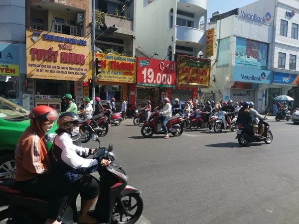 Chi Minh City Vietnam Dezember 2019 Geschäftige Straßenansicht Vieler Fahrzeuge — Stockfoto