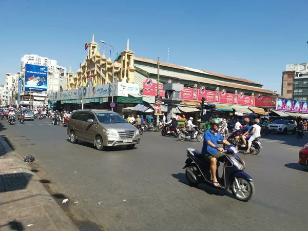 Chi Minh City Vietnam Desember 2019 Pemandangan Jalanan Yang Sibuk — Stok Foto