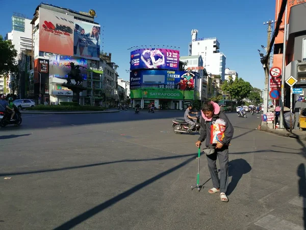 Chi Minh City Vietnam Dicembre 2019 Occupato Vista Strada Sacco — Foto Stock