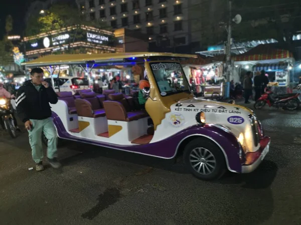 Dalat Vietnã Dezembro 2019 Cena Lotado Mercado Noturno Movimentado Com — Fotografia de Stock