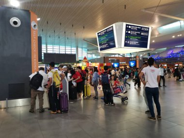 Kuala Lumpur, Malaysia. December 10,2019: Scene of passengers or people waiting,moving and resting at the departure hall at Kuala Lumpur International Airport 2 