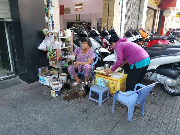 Chi Minh City Vietnam December 2019 Crowded Daytime Marketplace Street — Stok fotoğraf