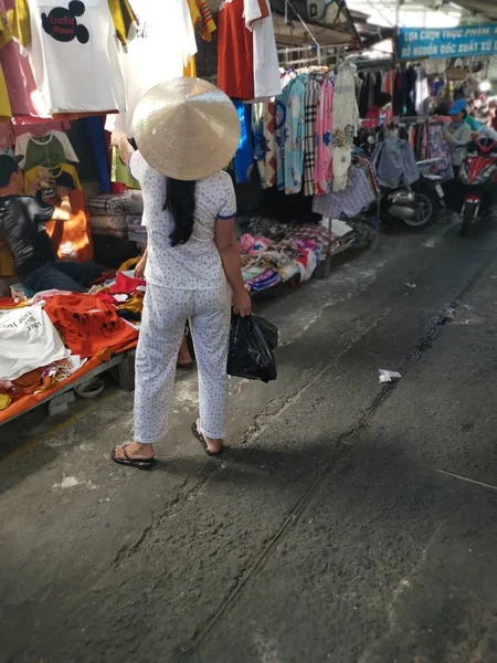 Chi Minh City Vietnam December 2019 Overdag Drukke Marktplaats Met — Stockfoto