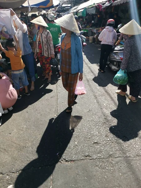 Chi Minh City Vietnam December 2019 Overdag Drukke Marktplaats Met — Stockfoto