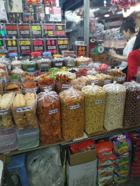 Chi Minh City Vietnam Diciembre 2019 Escena Puestos Venta Variedad — Foto de Stock