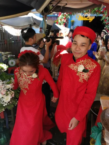 Chih Minh Vietnam Prosince 2019 Scéna Krásného Vietnamského Páru Rodinného — Stock fotografie