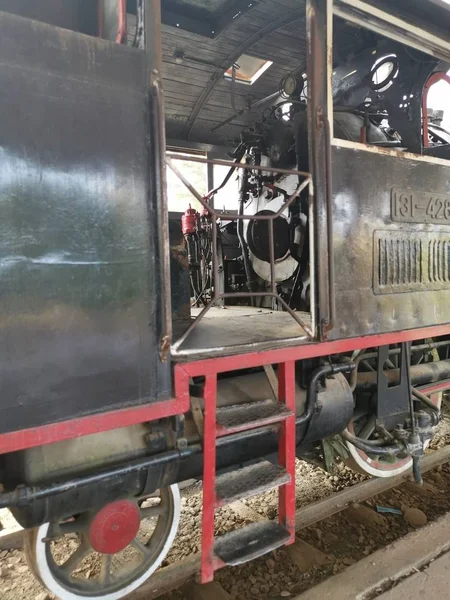 Далат Вьетнам Декабря 2019 Сцена Старого Исторического Неиспользованного Поезда Выставлена — стоковое фото