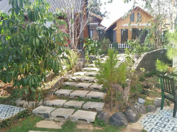 Lat Vietnam 2019 Blick Eingang Der Schönen Treppe Zur Villa — Stockfoto