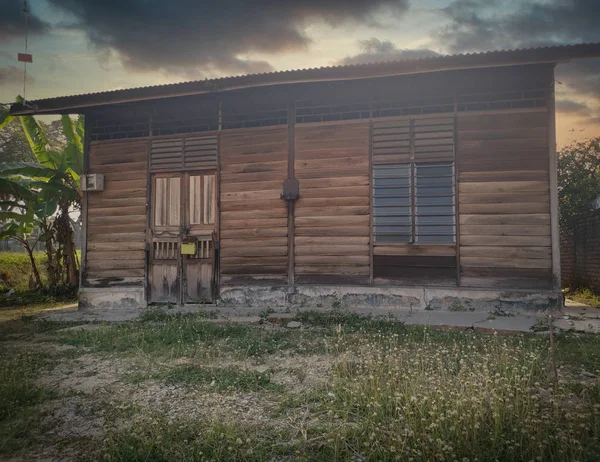 stock image old wooden chinese and deserted home