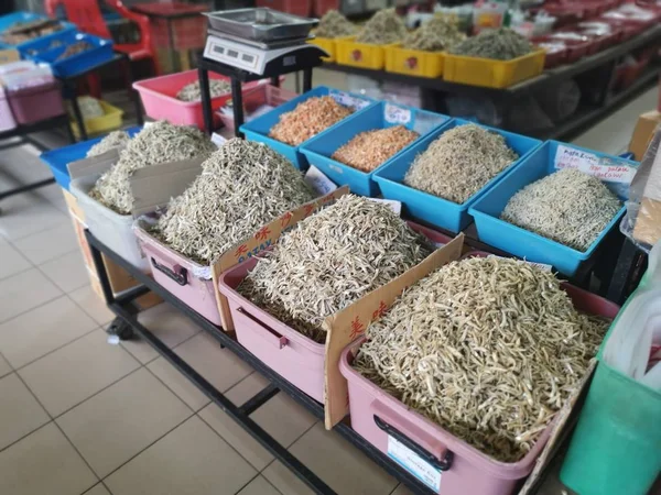 Perak Malaysia February 2020 Varieties Dried Asian Seafood Snacks Displayed — 图库照片