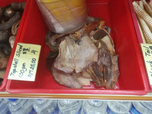 Perak Malaysia February 2020 Varieties Dried Asian Seafood Snacks Displayed — Stok fotoğraf