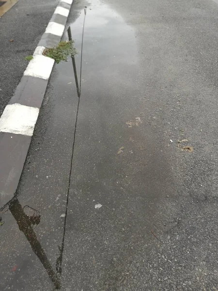 Puddle Street Rain — 스톡 사진