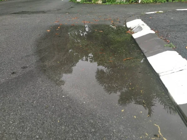 Puddle Street Rain — Stock Photo, Image