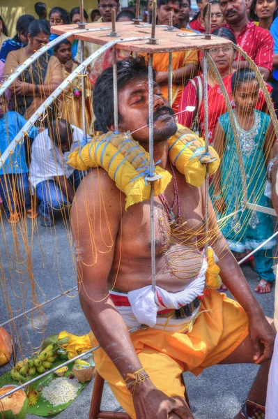 Perak Malásia Fevereiro 2020 Evolução Pessoas Não Identificadas Thaipoosam Festival — Fotografia de Stock