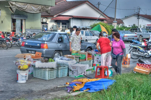 Perak Malaysia February 2020 Scene Asian Marketplace Street Crowded People — Stock Photo, Image