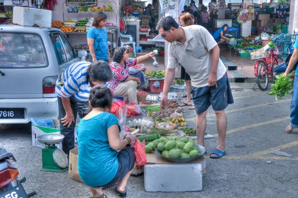 Perak Malásia Fevereiro 2020 Cena Torno Rua Mercado Asiático Onde — Fotografia de Stock