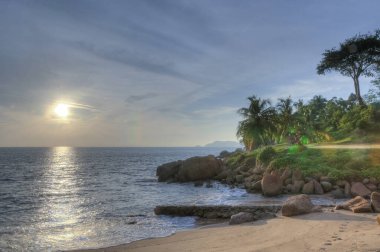 Sahilde güzel bir akşam.