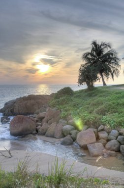 Sahilde güzel bir akşam.