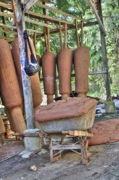 Perak Malajzia November 2019 Jelenet Körül Hagyományos Joss Stick Gyártás — Stock Fotó