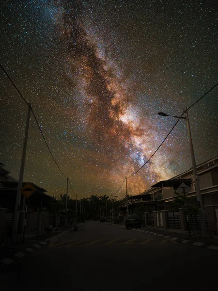 Astro Hier Soir Photographie Dans Rue Résidentielle — Photo