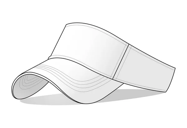 Blank White Sun Visor Cap Template On White Background, Vector File.