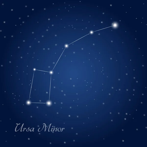 Constelación Ursa Menor Cielo Nocturno Estrellado — Vector de stock