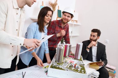 architect having a great idea to develop the district