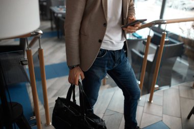 guy sending message, texting e-mail
