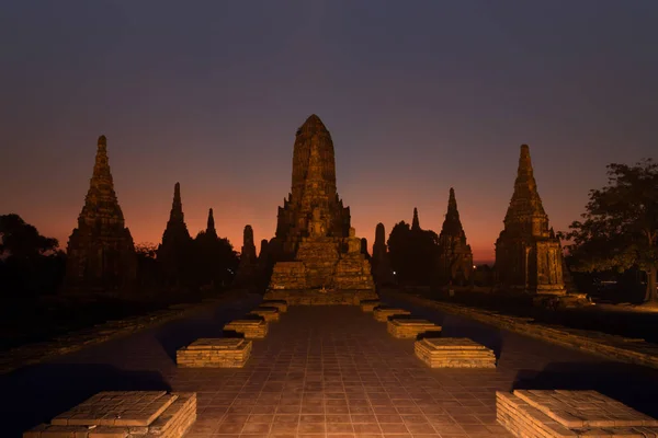 Padago Wat Chaiwatthanaram prowincji Ayutthaya w Tajlandii wit — Zdjęcie stockowe
