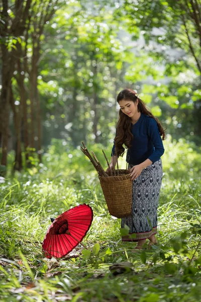Asian woman wearing traditional thai style — Stock Photo, Image