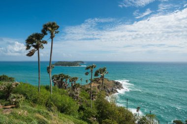 phromthep cape bakış açısıyla mavi gökyüzü phuket, thailand