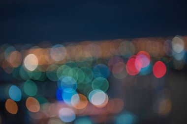 Bokeh gece şehir arka plan bulanıklık