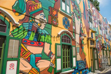 Singapur Bugis Caddesi, 10 Ağustos 2016: Duvarlar o grafiti